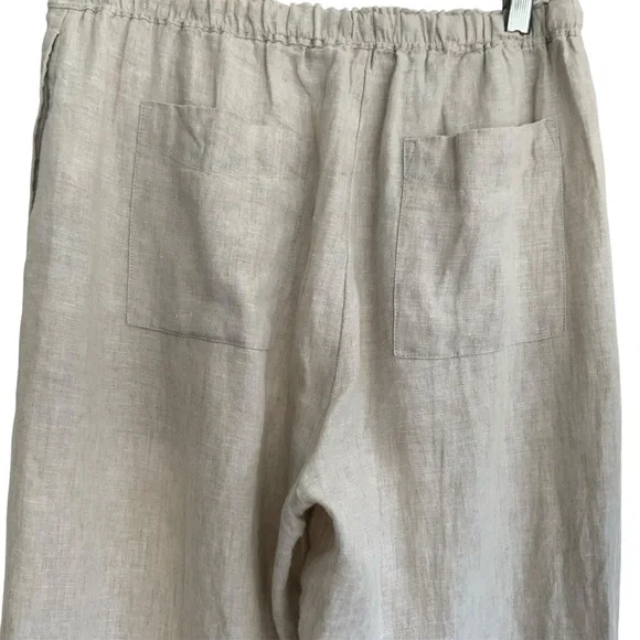 J Crew Soleil Linen Pull On Drawstring Waist Pant Flax SZ XS - Picture 8 of 14